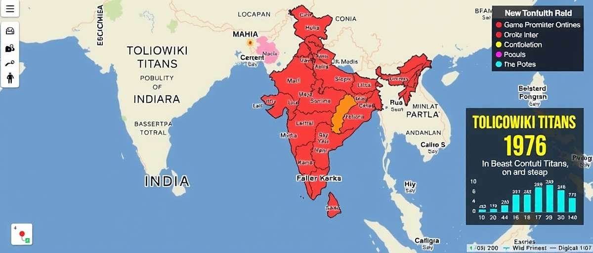 Tolichowki Titans Regional Popularity Map of India showing popularity distribution of Tolichowki Titans