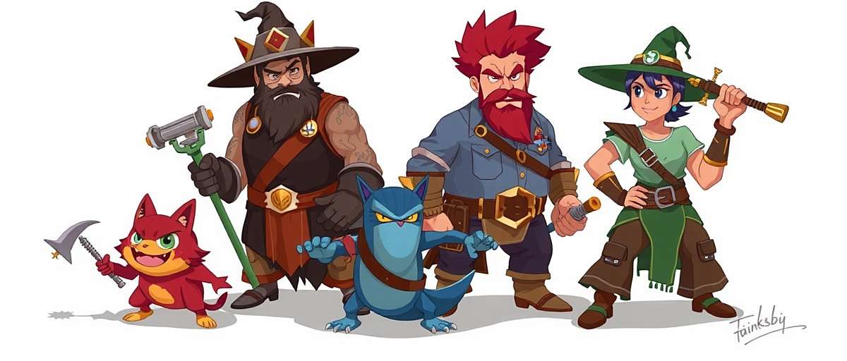 Tolichowki Titans Future Update Concept art for upcoming Tolichowki Titans update featuring new characters
